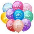 thumbnail image 1 of KAKOWELY Juego de 20 globos de colores de 12 pulgadas con adornos, globos de látex con impresión escolar, suministros para fiestas escolares y decoraciones para el aula., 1 of 5
