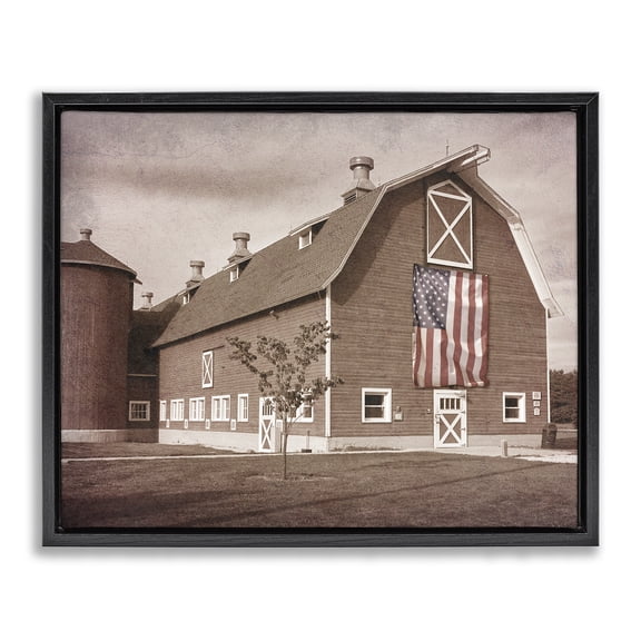 Stupell Industries Rural America Barn Black Framed Floater Canvas Wall Art, design by Marcus Prime