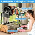 thumbnail image 5 of Over The Sink Dish Drying Rack (Expandable Height and Length) Snap-On Design 2 Tier Large Dish Rack, 5 of 10