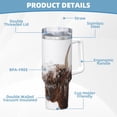 thumbnail image 5 of Cauagu Yak Print Stainless Steel Vacuum Insulated Tumbler,40oz Water Bottle with Handle & Flip Straw Reusable Travel Coffee Mug for Women & Men, 5 of 8