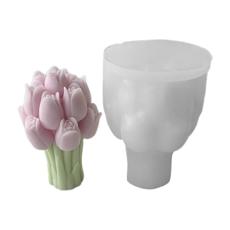 FENOHREFE Silicone Flower Mold Moulds Candle Moulds Tulips Bouquets Shape Figure Molds Suitable for Hand-Making Enthusiasts