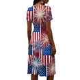 thumbnail image 5 of 4th Of July Dress Women Plus Size American Flag Dress Stretchy Slim Fit Summer Evening Party Dress, 5 of 5
