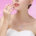 thumbnail image 2 of Uloveido Pink Cubic Zirconia Wedding Jewelry Set Necklace Earrings and Ring Size 6 for Women T466, 2 of 6