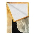 thumbnail image 2 of Wolf Soft Flannel Fleece Throw Blanket, Howling Animal Silhouette at the Top a Hill Full Moon at the Night Time Print, Cozy Plush for Indoor and Outdoor Use, 60" x 80", Yellow and Black, by Ambesonne, 2 of 5
