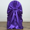thumbnail image 2 of BalsaCircle 50 Purple Universal Solid Satin Chair Covers Slipcovers Wedding Decorations, 2 of 5