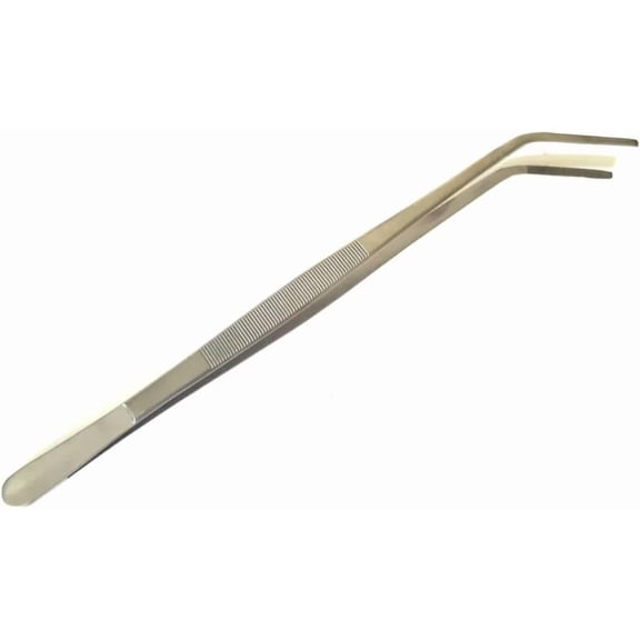 MT Stainless Steel Curved for Reptile Feeding & Aquarium Terrarium Cleaning Tweezers, 24 Inch