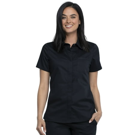 

Cherokee Workwear Revolution Women s Scrubs Top Hidden Snap Front Collar WW669