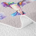 thumbnail image 5 of Erosebridal Lovely Hummingbird Quilt Full,Watercolor Tropical Full Bedspread Sets,Lavender Purple,3-Piece,1 Coverlet and 2 Pillowcases, 5 of 7