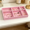 thumbnail image 6 of Stackable Velvet Jewelry Tray Organizer with Multiple Compartments for Rings Earrings Necklaces Bracelets Storage Drawer Divider Wood Base Jewelry Box for Vanity Dresser Organization, 6 of 6
