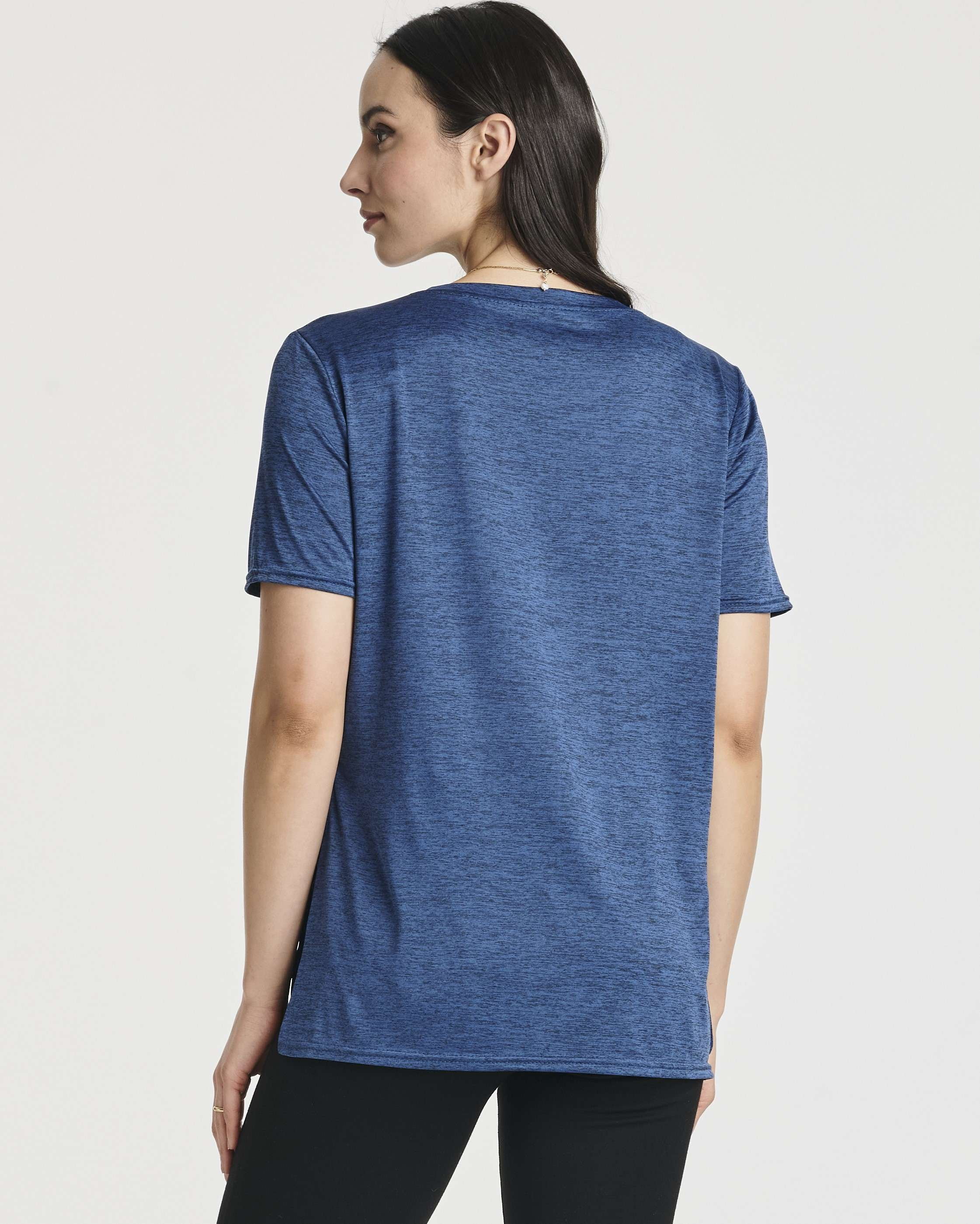 Real Essentials 5 Pack: Women's Short Sleeve Active Workout T-Shirts - Dry Fit Gym Tops with Split Hem (Plus Sizes)