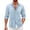 Blue, variant on Mens Shirts Printed Short Sleeve V Neck Casual Loose Shirts for Men Khaki S