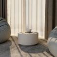 thumbnail image 5 of LeisureMod Minimalist Side Table Assembled 36â€ Round Modern Fiberstone Top Accent Table for Outdoor, Home, Living Room Terra Series in White, 5 of 11