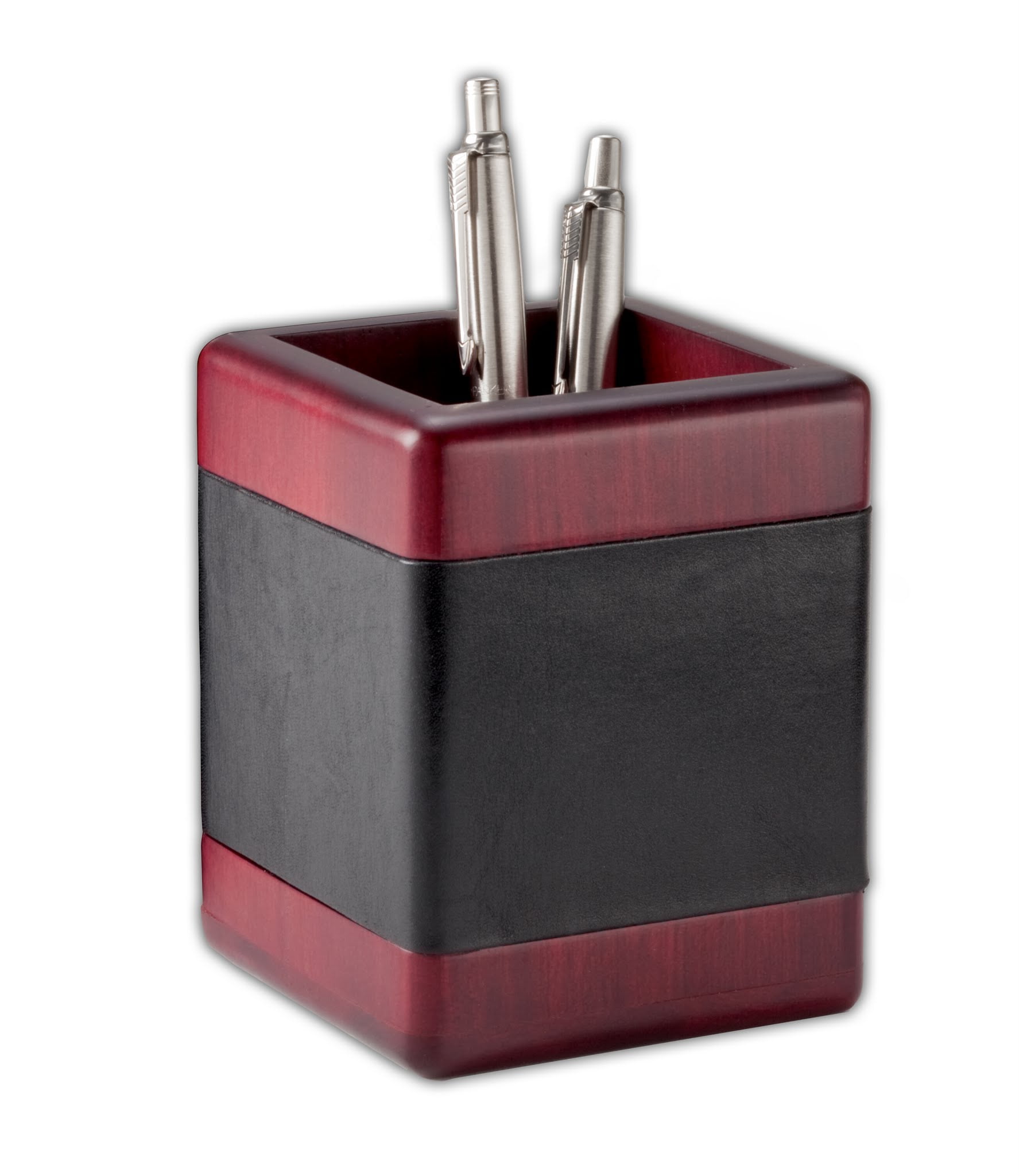Dacasso Rosewood and Leather Pencil Cup 