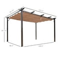 thumbnail image 5 of 10' x 13' Outdoor Retractable Pergola Canopy, Aluminum Patio Pergola, Backyard Shade Shelter for Porch Party, Garden, Grill Gazebo, Brown, 5 of 6