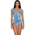thumbnail image 2 of Lauren Ralph Lauren Women's Ruffle Surplice One-Piece Swimsuit (8, Royal/White), 2 of 4