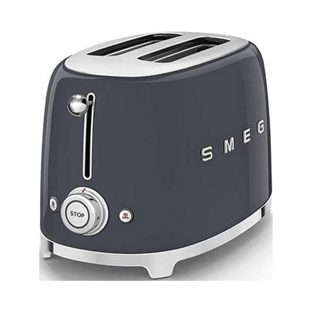SMEG 50's Retro Style Aesthetic 2 Slice Toaster in Slate Gray
