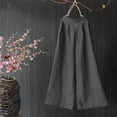 thumbnail image 3 of QUYUON Womens Wide Leg Pants Summer Solid Color Plus Size Cotton and Linen Pants Casual Loose Trousers Sweat Pants for Women Long Pant Leg Length Cargo Pant Style N-3144 Gray 4XL, 3 of 7