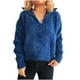 thumbnail image 1 of Ailaofu Womens Fuzzy Fleece Half-Zip Pullover Sweatshirt Fall Lapel Long Sleeve Casual Outerwear, 1 of 5
