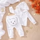 thumbnail image 2 of Gibobby Conjunto de pantalones para niño pequeños Infantes Manga larga Sólido Fleece Oído lindo Abrigo con capucha Chaqueta Tops Pantalones de dibujos animados(Blanco,9-12 Meses), 2 of 5