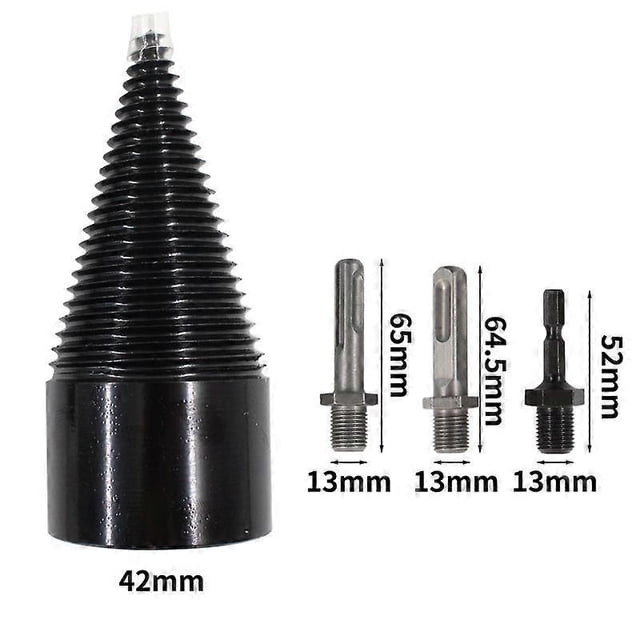 Mèches de Coupe-Bois, Mèches de Perceuse à Main pour Bois de Chauffage avec Manche Carré Rond de 42mm + Manche Rond Manche Carré Petit Manche Hexagonal 4 Pcs