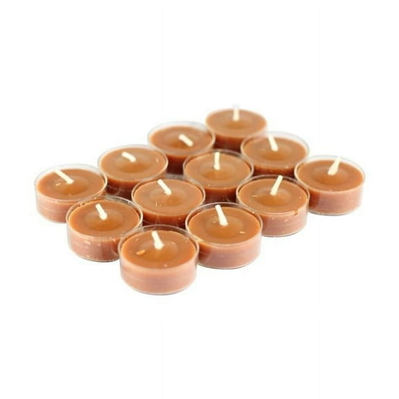Jeco  Rain Lissed Oak Leaf Tealight Candles, Brown - Pack of 12