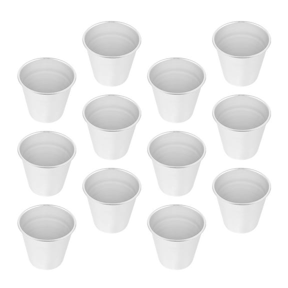 MOKKHNB Aluminum Baking Cup Pudding Cup Silver 12pcs