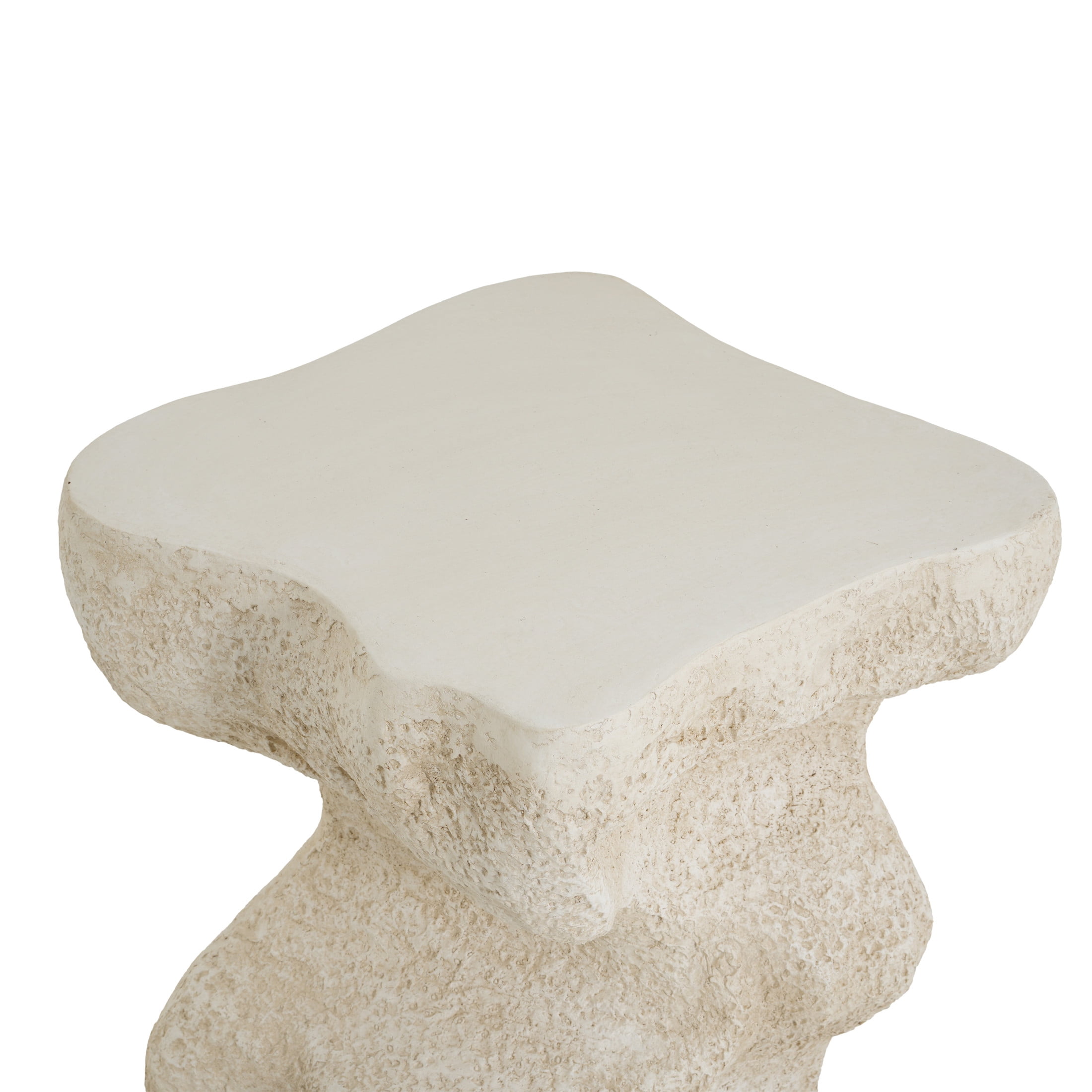 Christopher Knight Home Outdoor Patio MGO Accent Side Table, Abstract Wavy Stone-Look Design, Beige