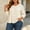 Beige, variant on Yotami Women Plus Size Blouse, 3/4 Puff Sleeve Round Neck Button Down Peplum Casual Shirts, Fall Winter Layering Top