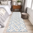thumbnail image 4 of 2'x6' Rug Runners for Hallways Kitchen, Blue Pink Flowers Non Slip Entryway Beside Floor Carpet Runner, Spring Floral Elegant Pastoral Watercolor Laundry Room Bedroom Throw Rugs Mat for Family Pet, 4 of 8