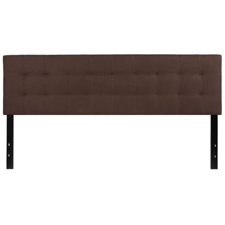 Afuera Living Contemporary King Fabric Panel Headboard in Dark Brown