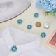 thumbnail image 4 of 6 piezas de cubiertas para botones con forma de flor de diamantes de imitación, 25,5 mm/1 pulgada de diámetro, color cian, desmontables, para camisas de mujer, con clips de aleación., 4 of 9