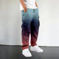 thumbnail image 2 of RUTAYY Boys Cargo Pants Gradient Straight Leg Casual Trousers with Front Pockets Outdoor Activity, Mint Green, 2 of 7