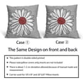 thumbnail image 4 of Red White Daisy Pillow Covers 16x16 Set of 2 Spring Summer Gray Grey Colored Decorative Throw Pillows Outdoor Modern Art Flower Pillowcase Square Linen Cushion Case for Home Sofa Couch Bed, 4 of 6