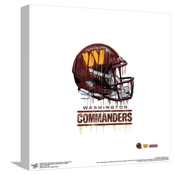 Gallery Pops NFL Washington Commanders - Drip Helmet Canvas Wall Art, Unframed Version, 12" x 12"