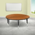 thumbnail image 2 of Flash Furniture Emmy 2 Piece Emmy 60" Circle Wave Flexible Oak Thermal Laminate Activity Table Set - Height Adjustable Short Legs, 2 of 11