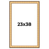 23x38 Frame Gold Plein Aire Solid Wood Picture Frame Width 2 Inches | Interior Frame Depth 0.5