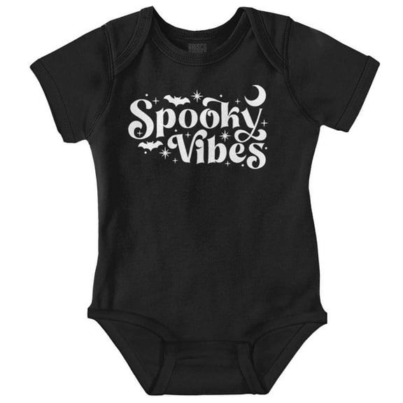 Cute Halloween Witchy Spooky Vibes Romper Boys or Girls Infant Baby Brisco Brands NB