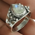 thumbnail image 3 of Natural Moonstone Women's Ring, Solid 925 Sterling Silver Ring, Special Design Ring For Women, Statement Ring, Cool Ring, Beautiful Mothers Day Gifts Ring, Silver Oxidized Ring (moonstone, 7), 3 of 5