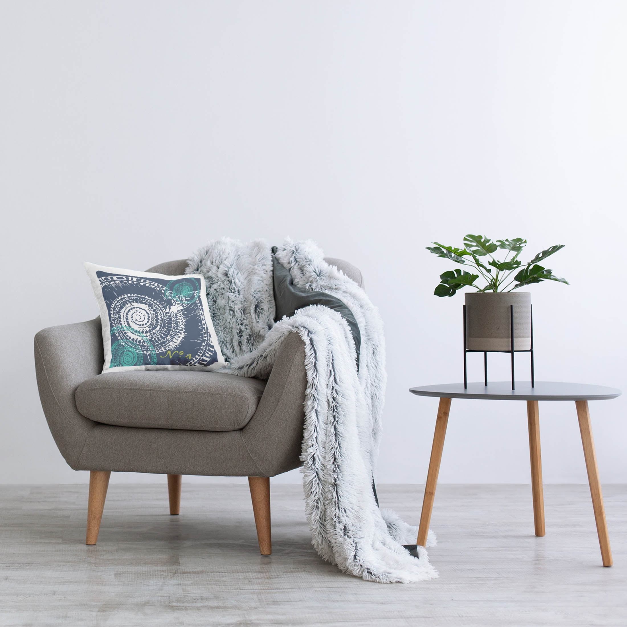 Stupell Industries Layered Nautilus Seashells Printed Throw Pillow Design by George Tygert