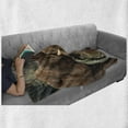 thumbnail image 6 of Safari Soft Flannel Fleece Throw Blanket, 2 Wild SavannahWrestling Nature South Animals Photo, Cozy Plush for Indoor and Outdoor Use, 50" x 60", Brown Green, by Ambesonne, 6 of 6