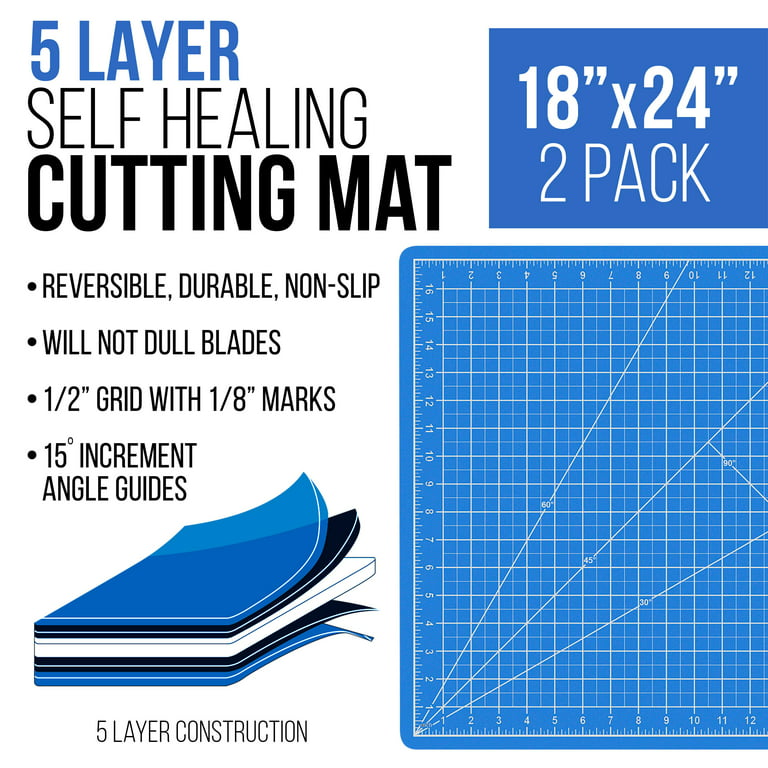 US Art Supply 24 x 36 Pink/Blue Professional Self Healing 5-Ply Double Sided Durable Non-Slip PVC Cutting Mat
