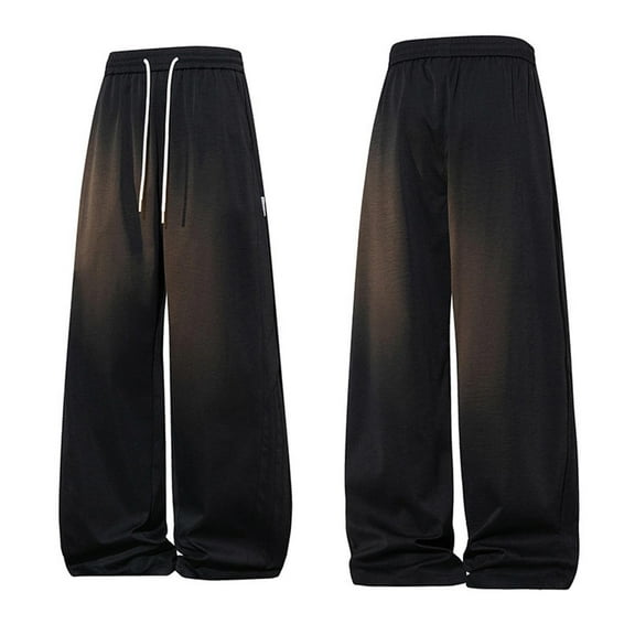 KKBOTIVE Mens Baggy Sweatpants Fashion Sweat Pant Wide Leg Cargo Bottoms Casual Cargo Pant Workout Joggers for Mens Fashion Black Size: L
