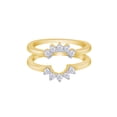 thumbnail image 1 of Round Cut White Cubic Zirconia Solitaire Enhancer Guard Ring 10k Yellow Gold Ring Size - 4, 1 of 3