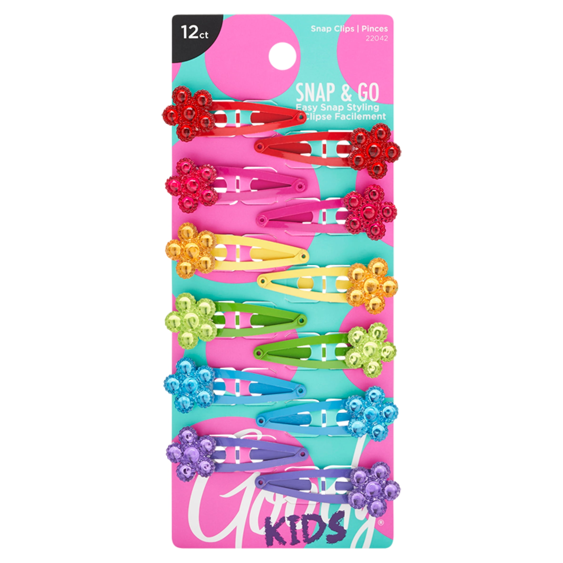 12 pcs Girls Sweet Crystal Flower Kids Hair Claws Hair Clip Clamps Red Blue Glow