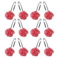 thumbnail image 1 of Resin Rose Designed Shower Curtain Hooks And Rings Hardware Accessories Blending Function With Aesthetic Appeal For Bathroom Decor, 1 of 9