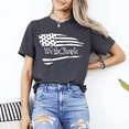 thumbnail image 2 of We The People Tattered Flag Gothic Script Patriotic Black Shirt Men Women, 2 of 6