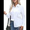 thumbnail image 3 of Camisas de Botones Súper Suaves y Antiarrugas para Mujer, de Larga, Lisas, A Rayas, para Vestir Formalmente en el Trabajo. S, 3 of 10