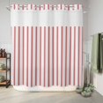 thumbnail image 6 of No Hook Shower Curtain, Red Striped Shower Curtains for Bathroom with See Through Top Window, Red White Stripes Farmhouse Waterproof & Washable Bath Curtain 66"x72", 6 of 9