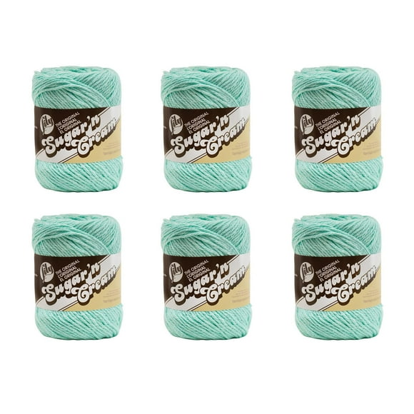 Lily Sugarn Cream Beach Glass Yarn - 6 Pack Of 71G25Oz - Cotton - 4 Medium (Worsted) - 120 Yards - Knittingcrochet