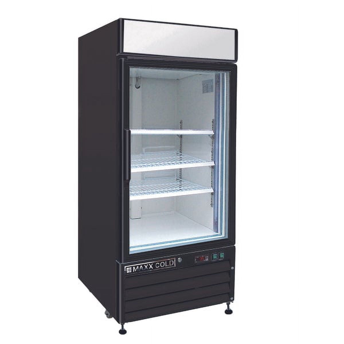 Maxx Cold Single Glass Door Merchandiser Refrigerator, Free Standing, 25"W, 16 cu. ft. Storage Capacity, in Black (MXM1-16RBHC)